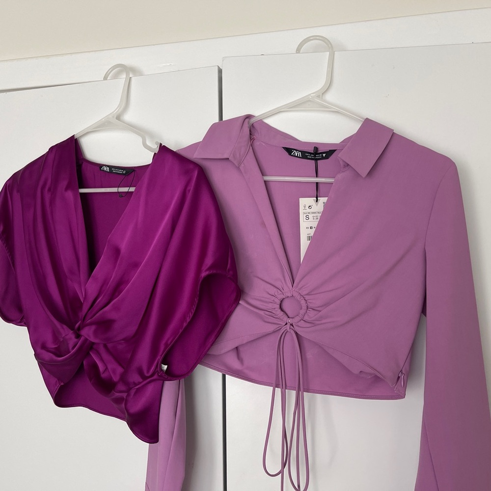 Zara Women's Purple Tops Set